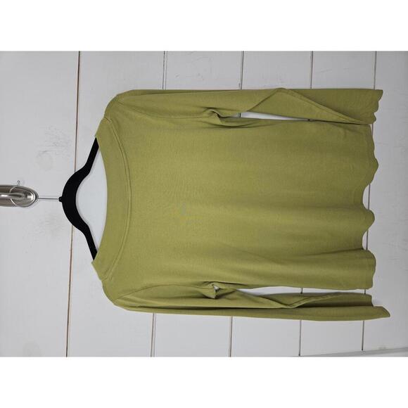 J Jill medium petite green crossover v neck long sleeve tee. Pima cotton - Picture 2 of 5